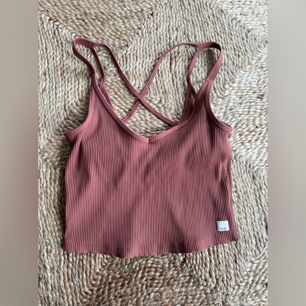 Vuori Ribbed Tank Top in Rust